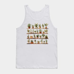 House Plants - Earthy Boho Watercolor Design Tank Top